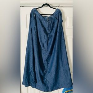 Long Denim Maxi Skirt Shein